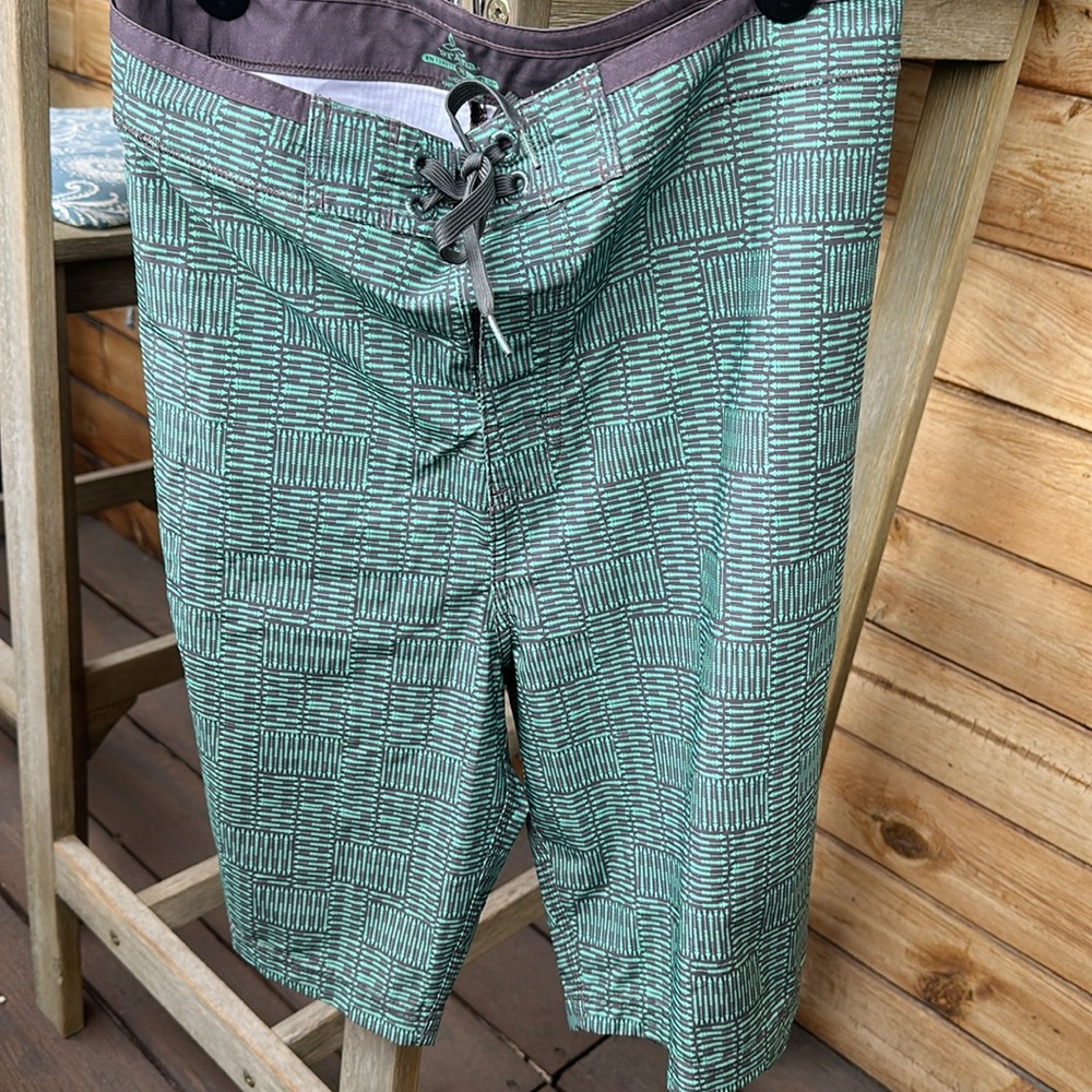 Prana Green and Gray Board Shorts